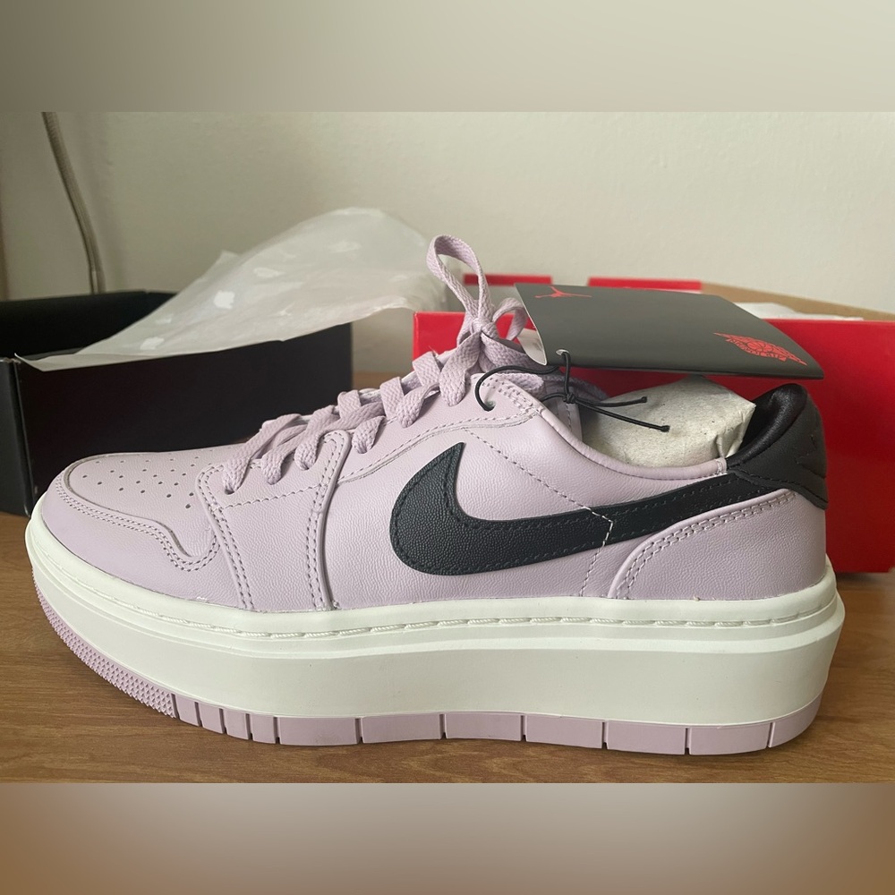 Nike Women’s Iced Lilac Air Jordan 1 Elevate Low with Black Swoosh